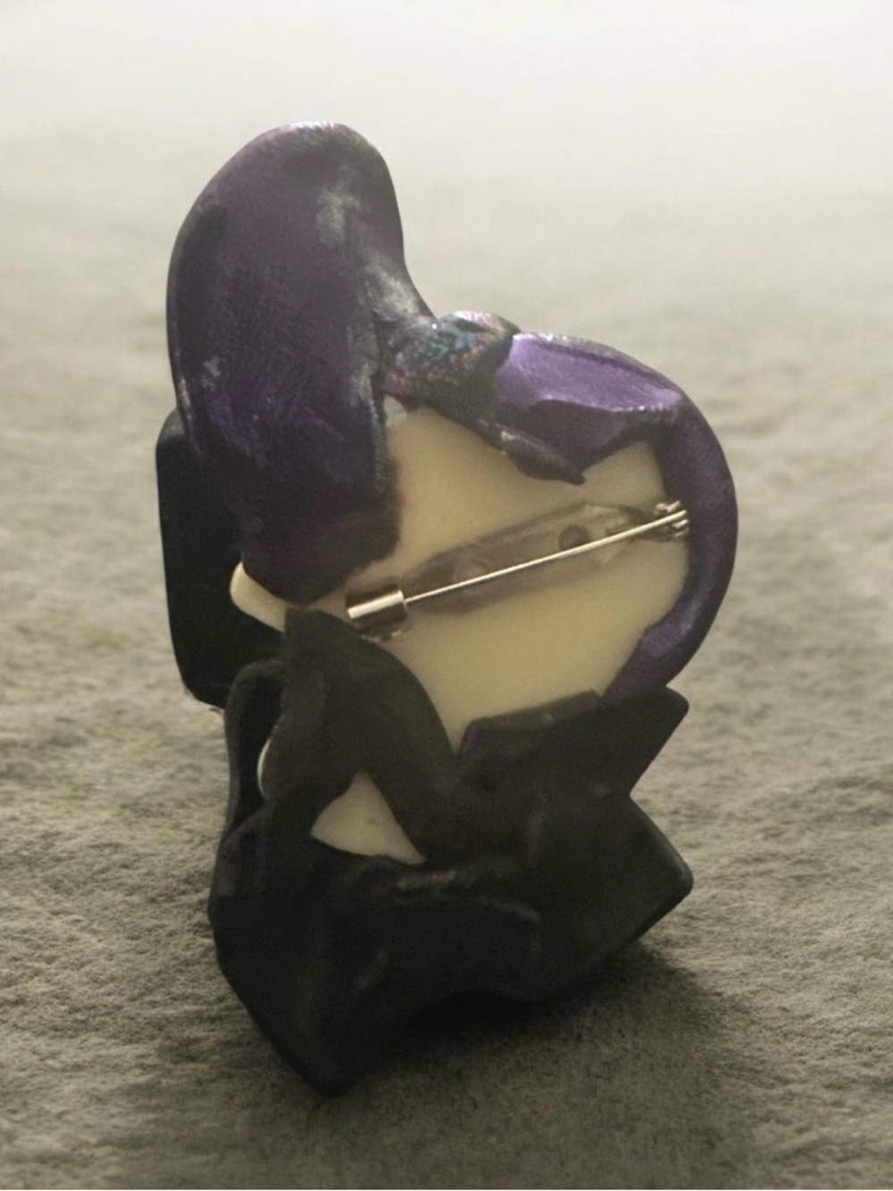 Purple My Fair Lady Handmade Brooch - Picture 2 of 3